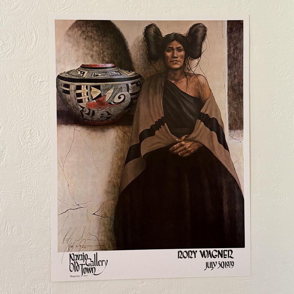 Rory Wagner Navajo Gallery Old Town Albuquerque NM Hand Signed Poster Print 1979